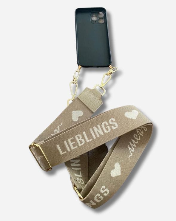 Handyband Beige Gold - Lieblingsmensch - styleyourmobilephone