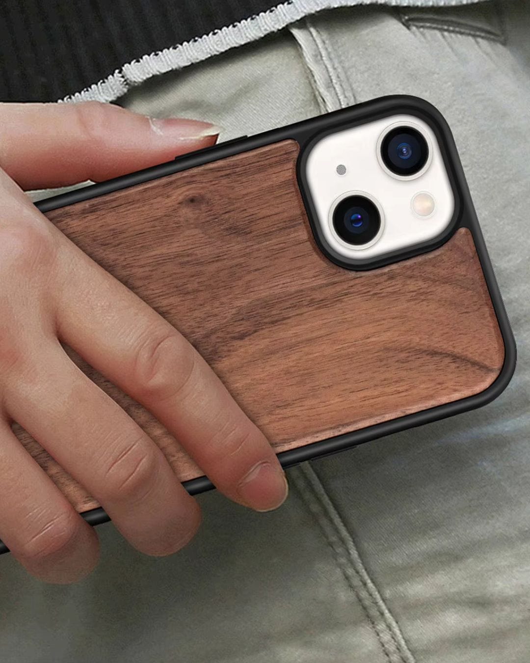 Holz Handyhülle iPhone Mahagoni + Gratis Schutzglas styleyourmobilephone