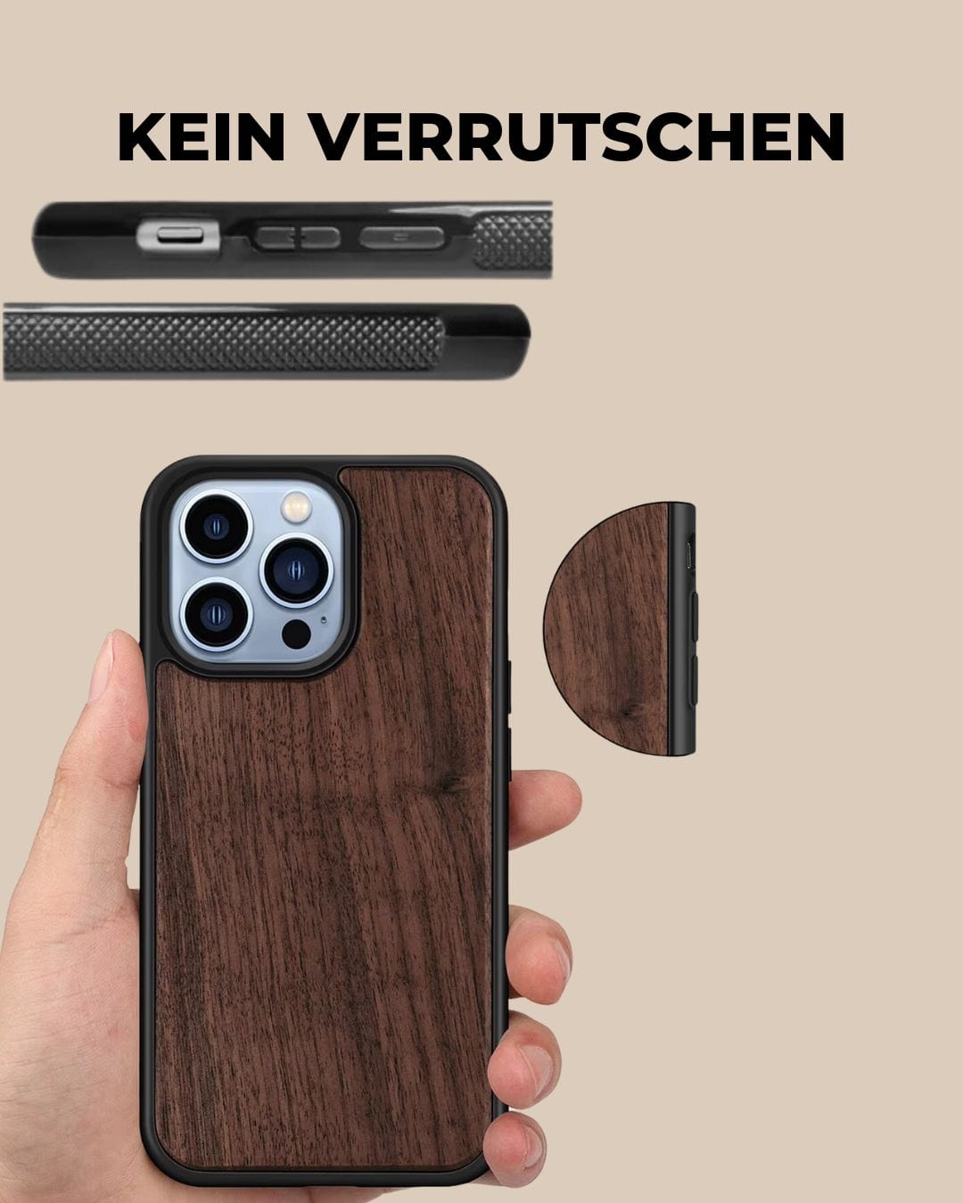 Holz Handyhülle iPhone Mahagoni + Gratis Schutzglas styleyourmobilephone