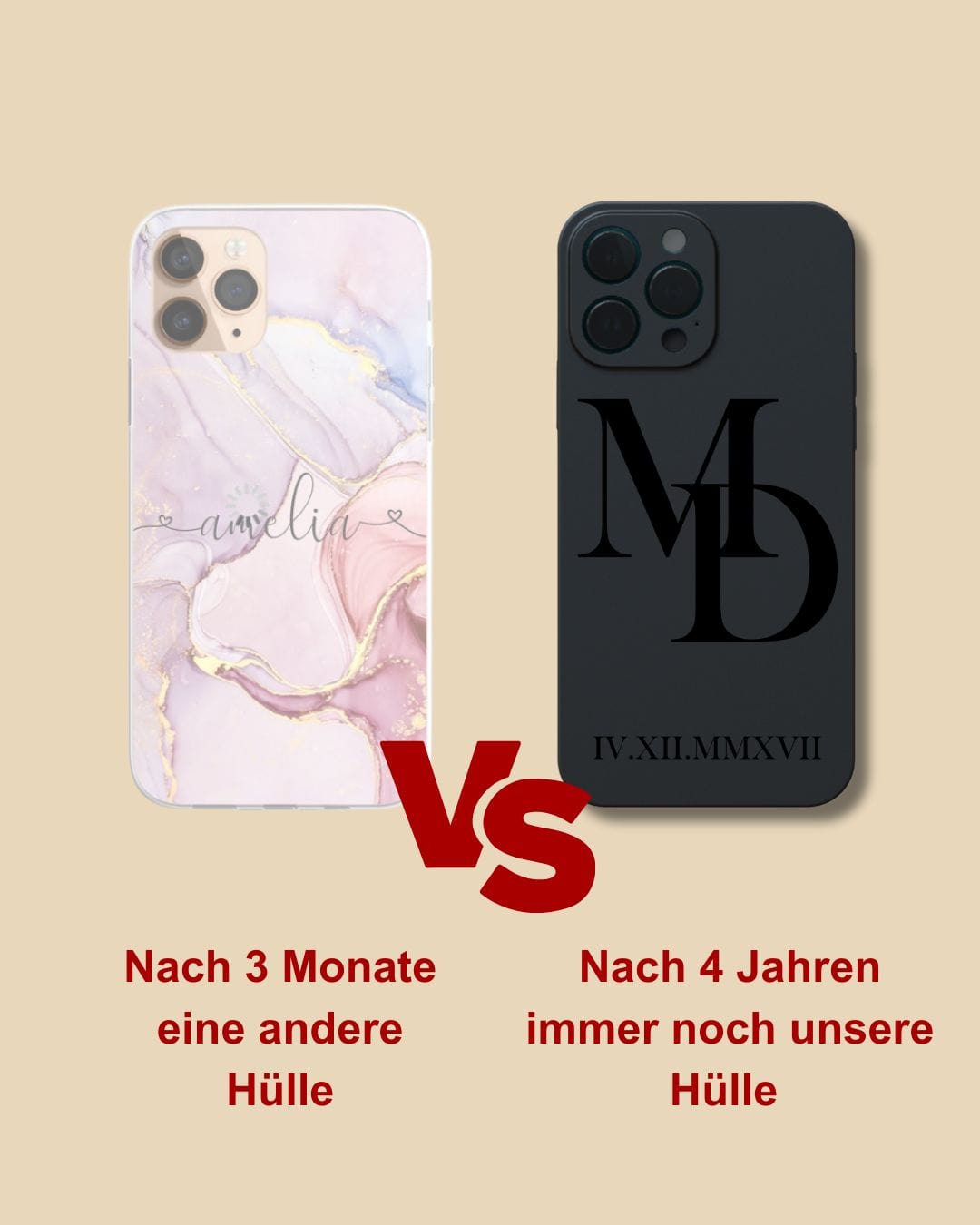 PARTNERHÜLLE MIT NAMEN & DATUM - GRAVUR styleyourmobilephone