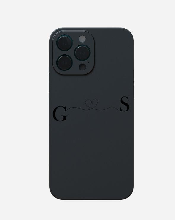 PARTNERHÜLLE MIT BUCHSTABEN WELLEN & HERZ - GRAVUR - styleyourmobilephone