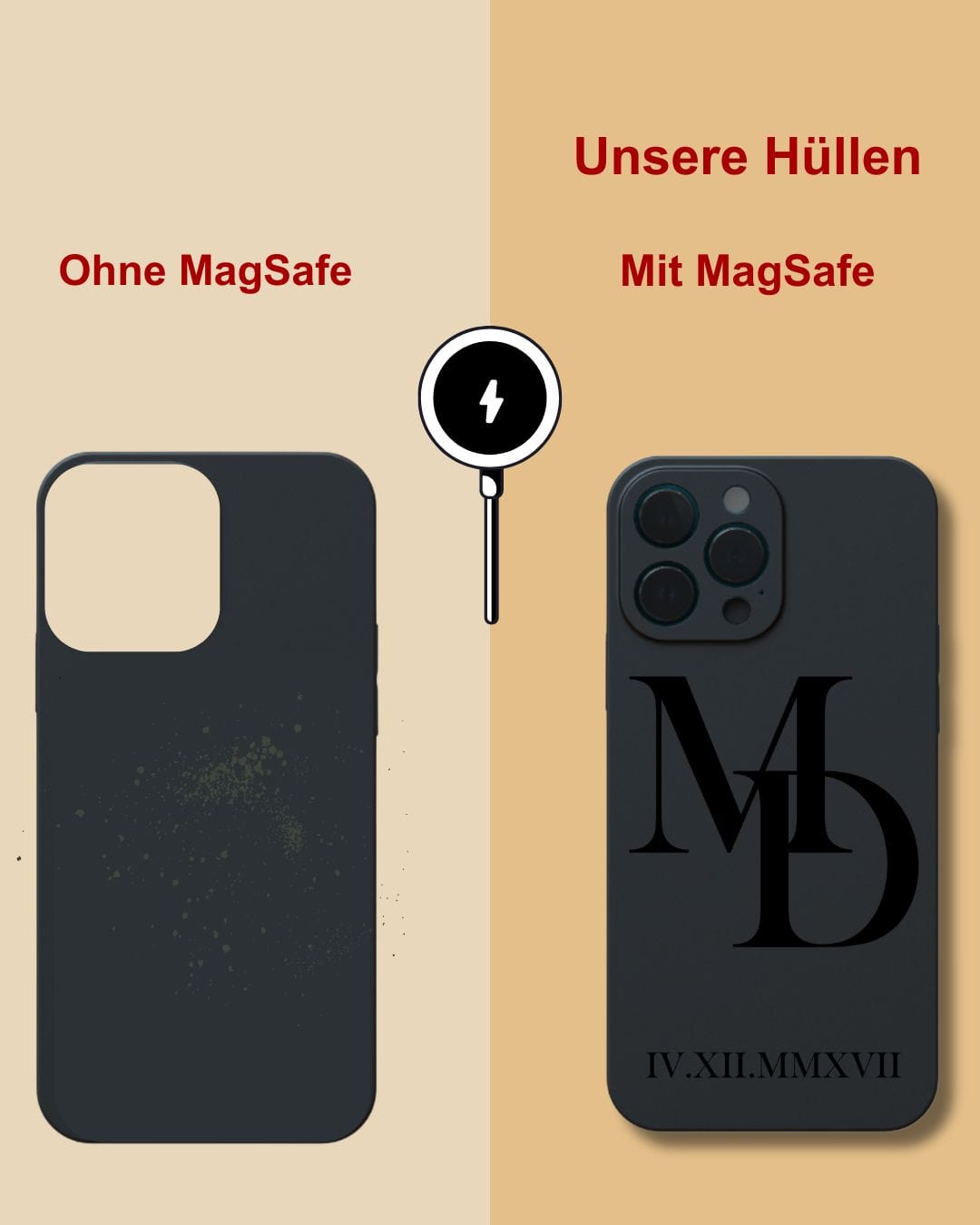 PARTNERHÜLLE MIT NAMEN & DATUM - GRAVUR styleyourmobilephone