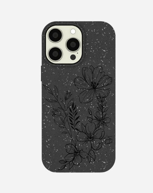 Nachhaltige Iphone Handyhüllen Blumen Schwarz